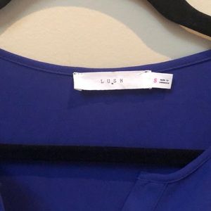 Lush Tops - Lush Sheer Blue Blouse Lush Tops - Lush Sheer Blue Blouse